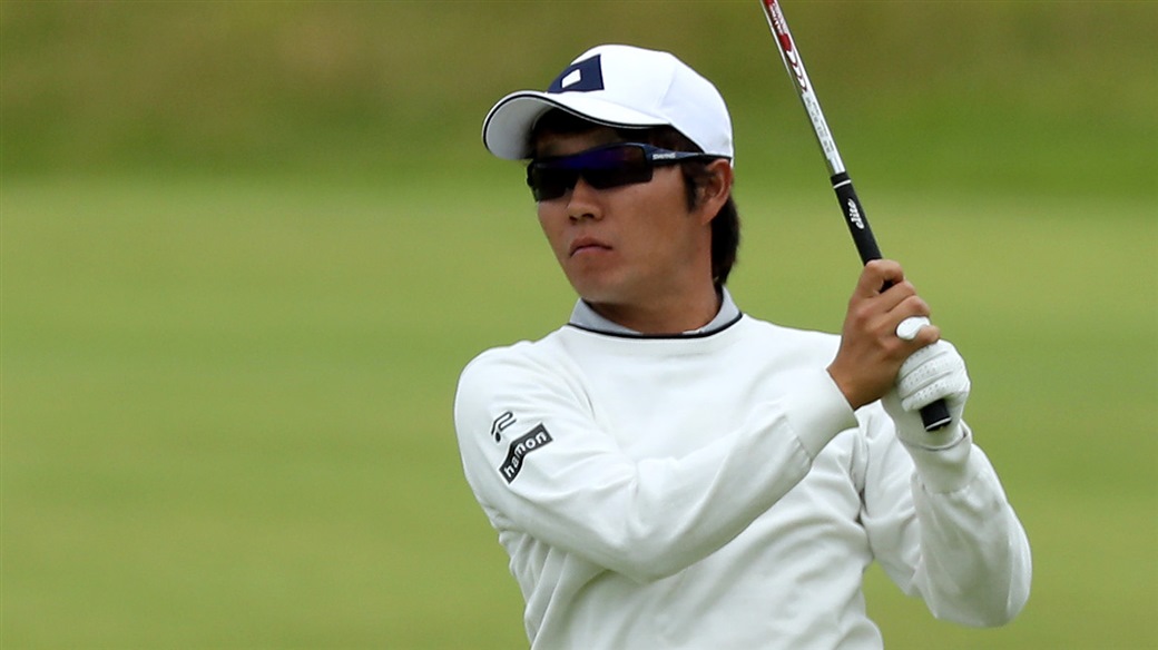 Yosuke Asaji plays an approach shot with his Pro V1 golf ball during action at the 2019 ANA Open